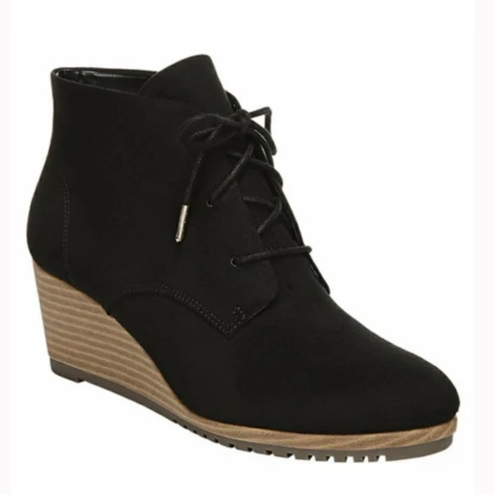Dr. Scholl's Where To Women’s Black Corduroy Wedge Booties - Picture 3 of 10